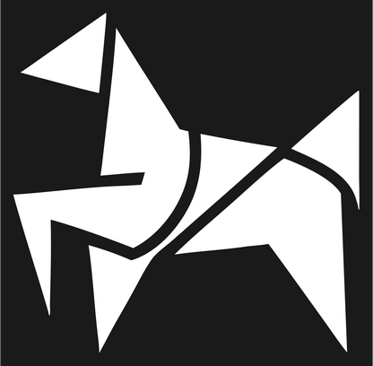 Geometric Horse Tangram Badge #1a1a1a/#ffffff