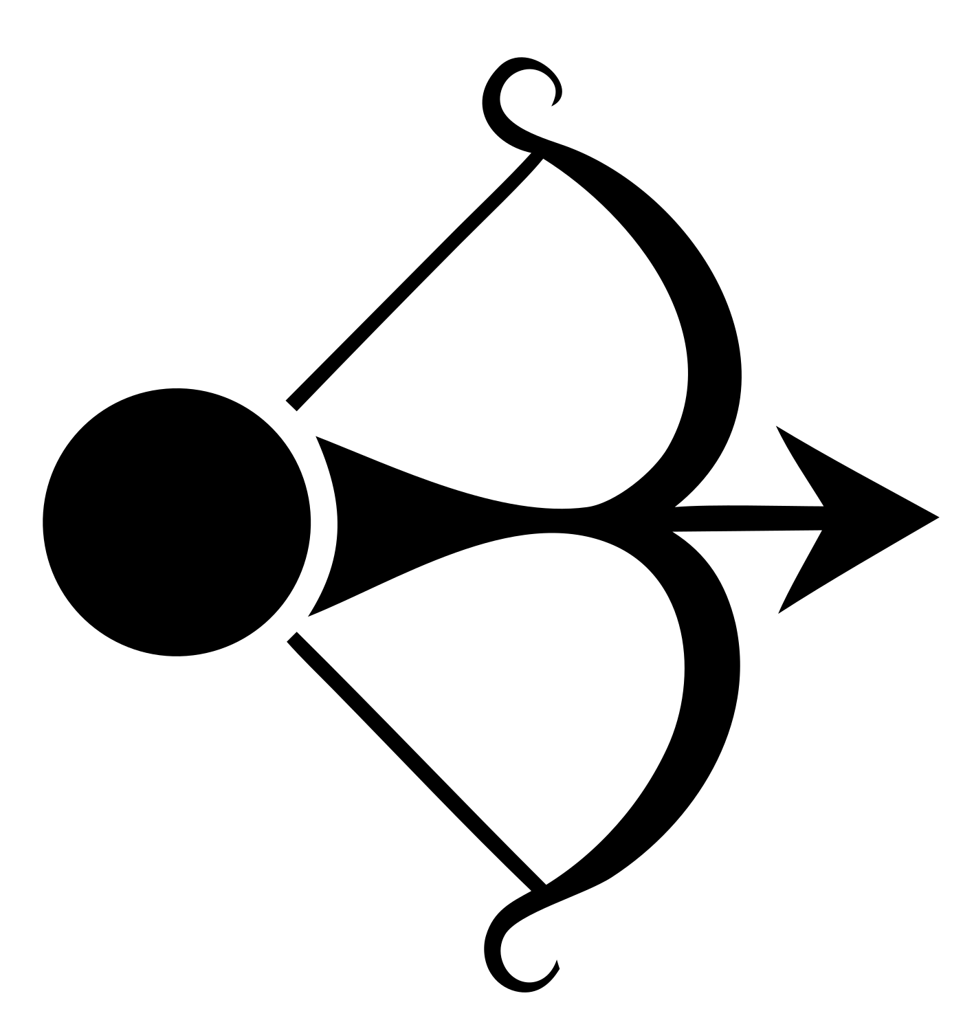 Pictogram Archer Bow Emblem #ffffff/#000000