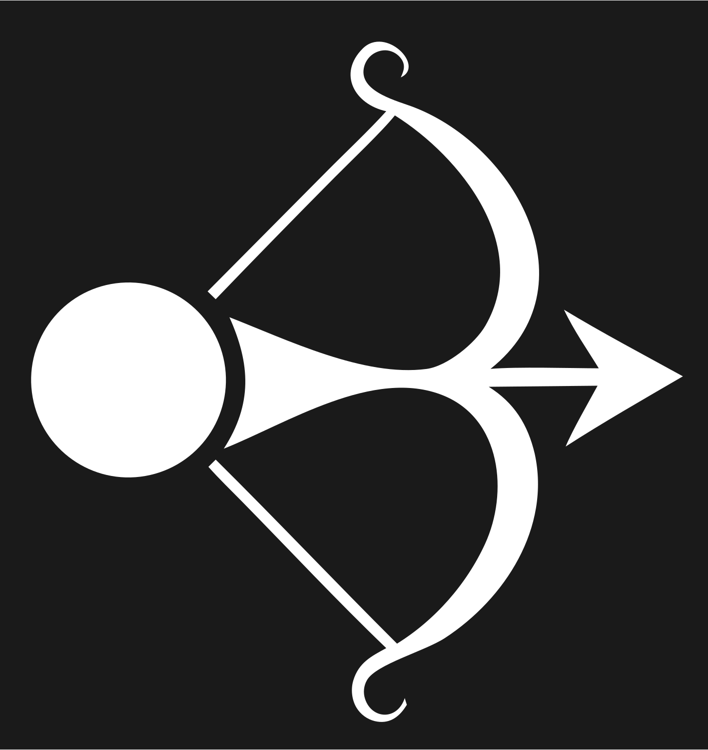 Pictogram Archer Bow Emblem #1a1a1a/#ffffff
