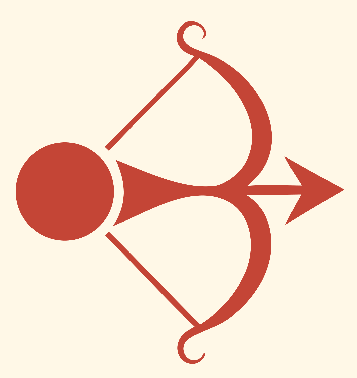 Pictogram Archer Bow Emblem #fff8e7/#c44536