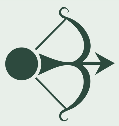 Pictogram Archer Bow Emblem #e8efe9/#2d4a3e