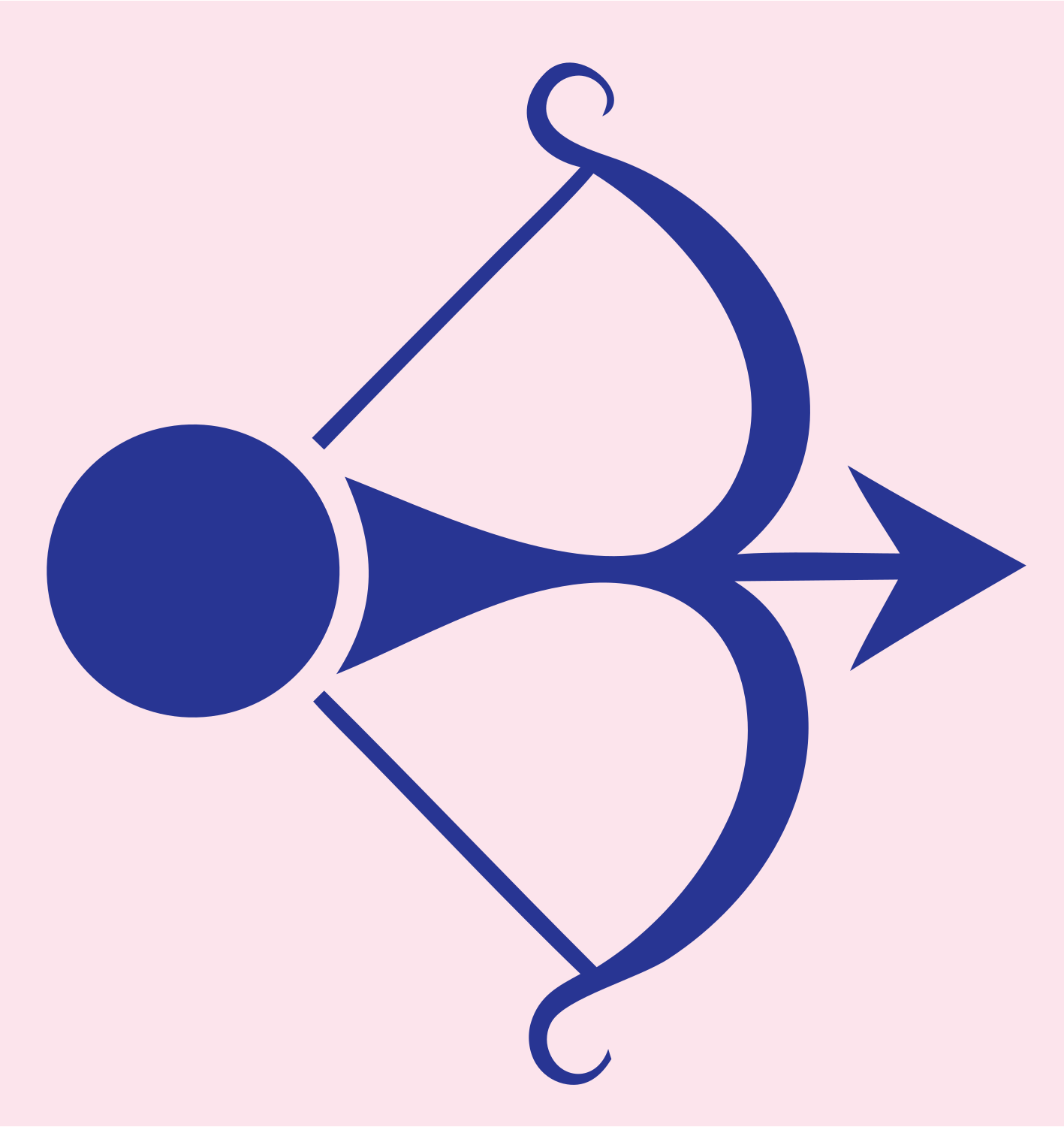 Pictogram Archer Bow Emblem #fce4ec/#283593