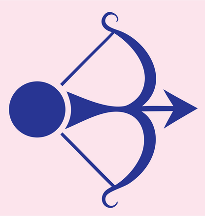 Pictogram Archer Bow Emblem #fce4ec/#283593