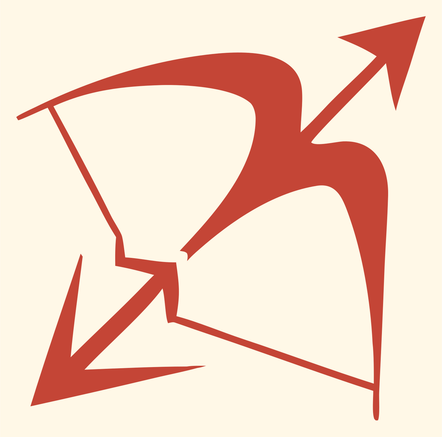 Pictogram Archer Sagittarius Icon #fff8e7/#c44536