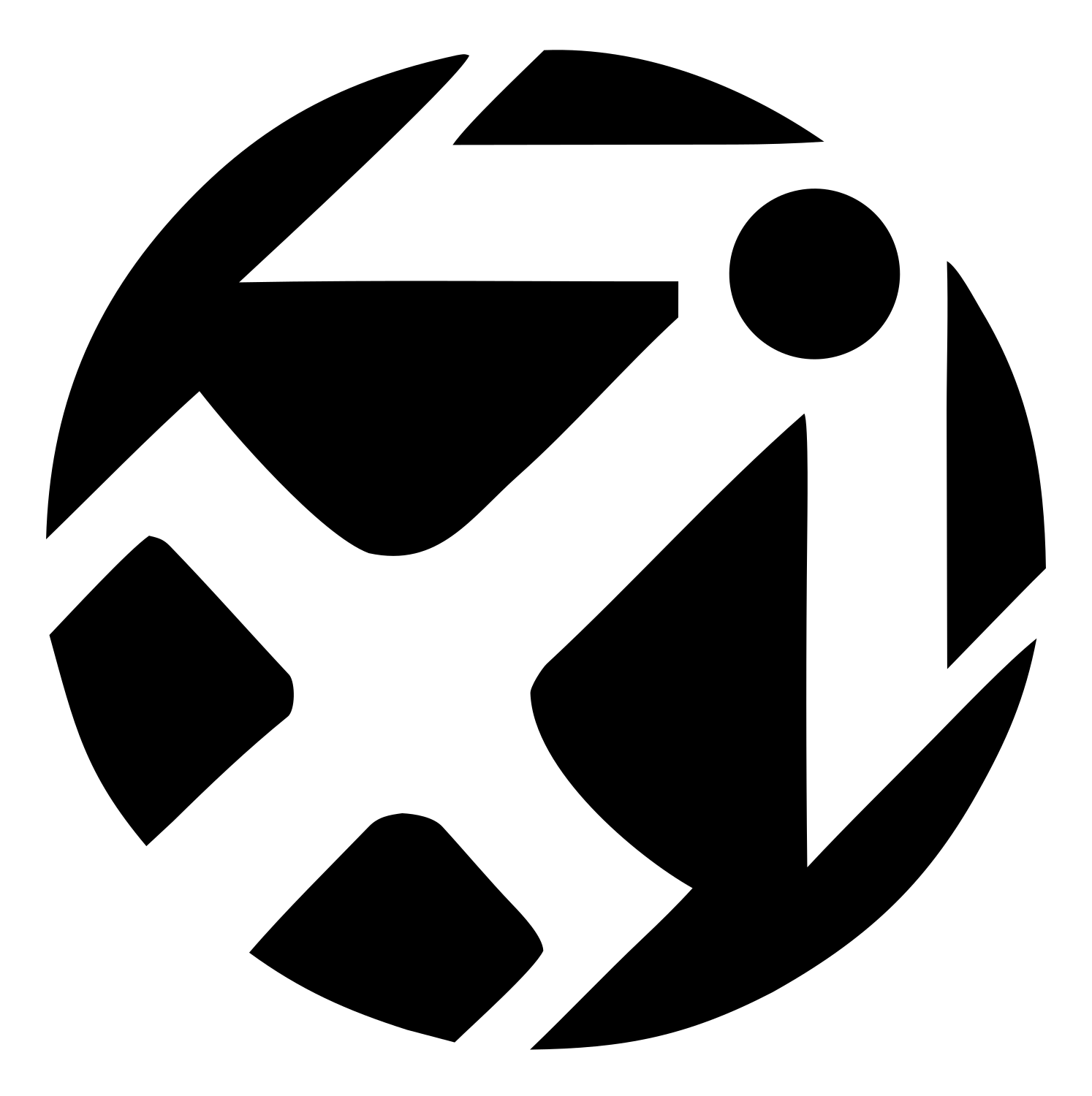 Negative Space Archer Figure Badge #ffffff/#000000