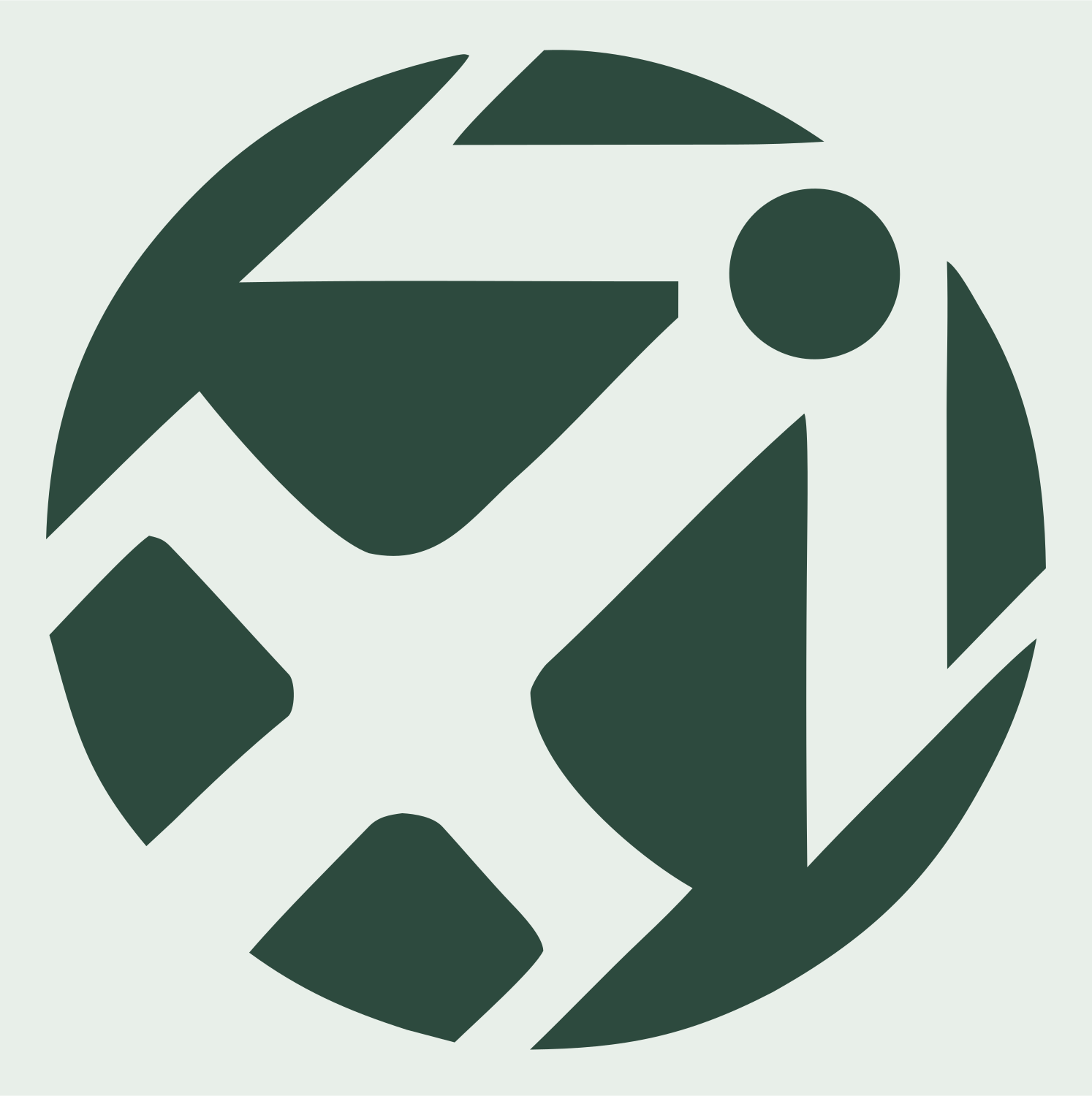 Negative Space Archer Figure Badge #e8efe9/#2d4a3e