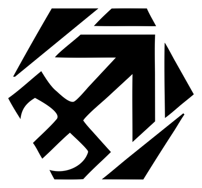 Hexagon Sagittarius Negative Space Mark #ffffff/#000000