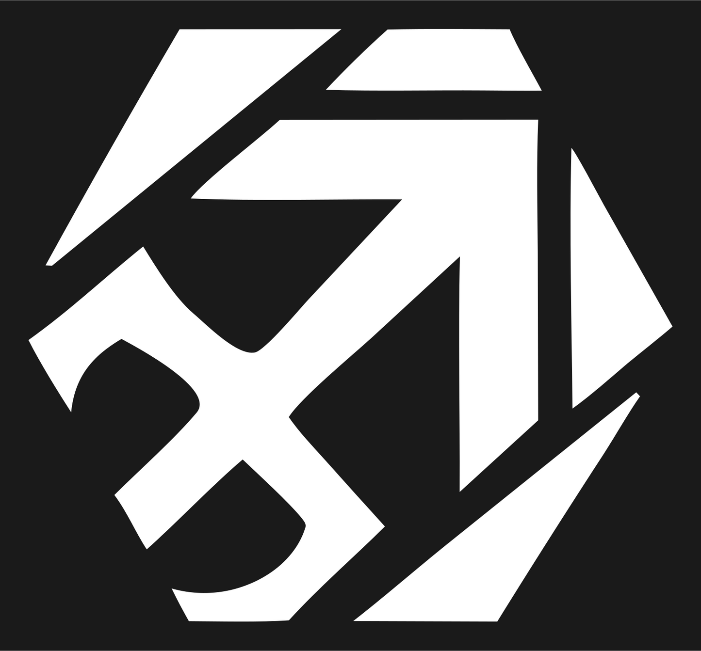 Hexagon Sagittarius Negative Space Mark #1a1a1a/#ffffff