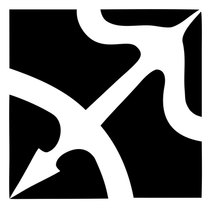 Negative Space Arrow Square Badge #ffffff/#000000