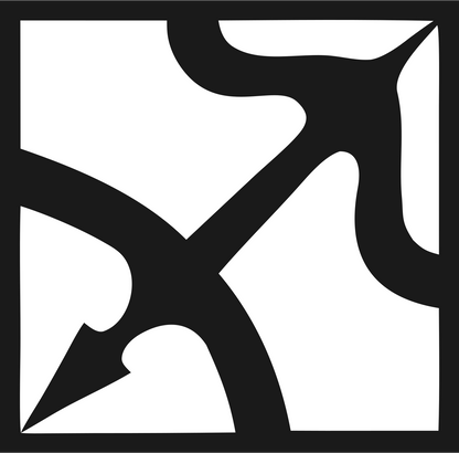 Negative Space Arrow Square Badge #1a1a1a/#ffffff