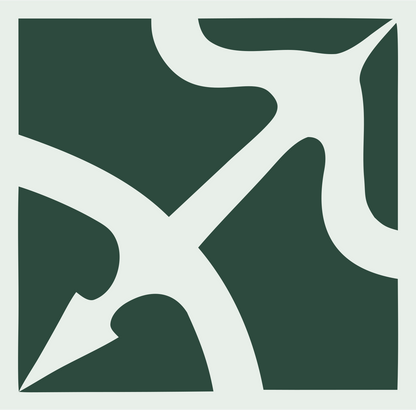 Negative Space Arrow Square Badge #e8efe9/#2d4a3e