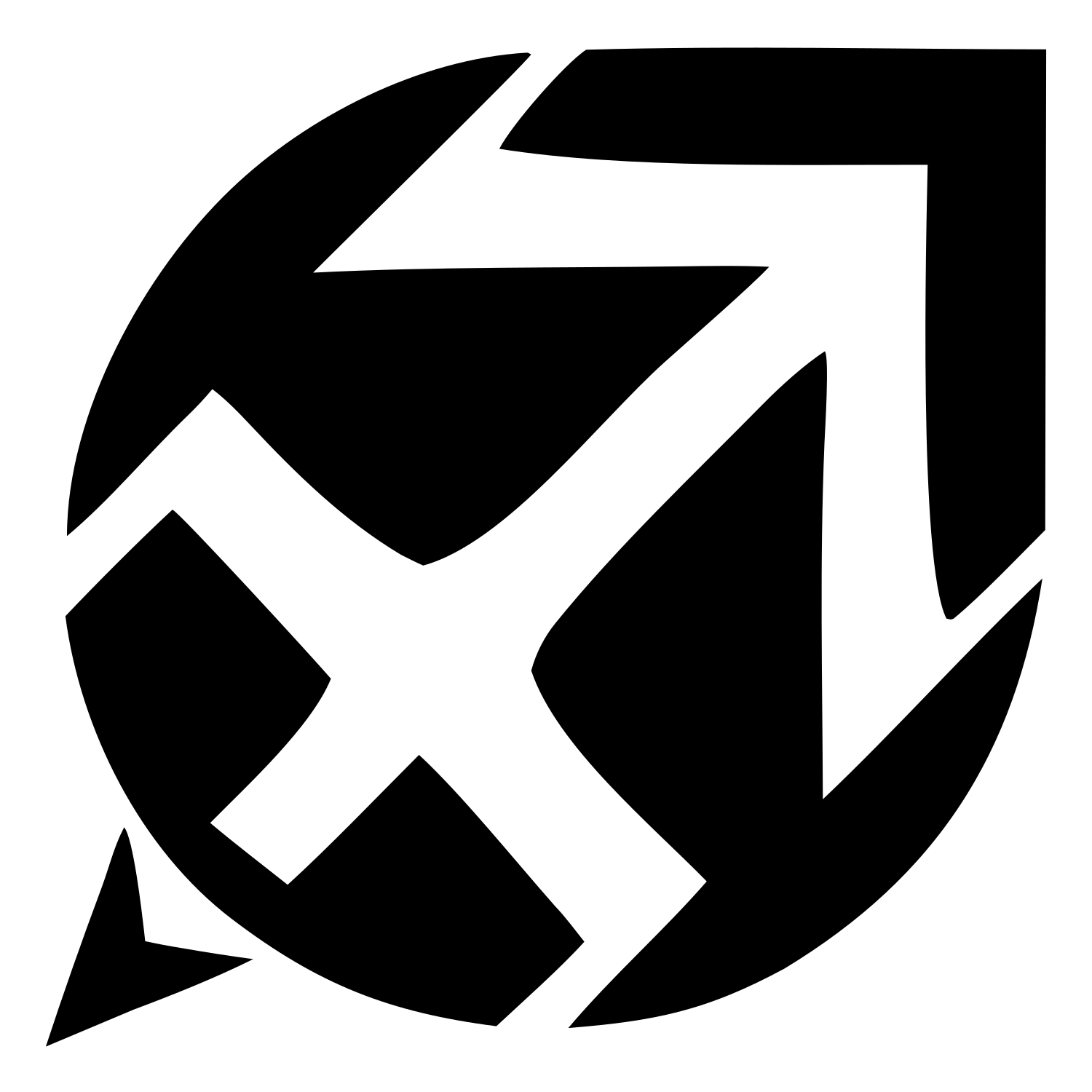 Negative Space Sagittarius Shield Crest #ffffff/#000000