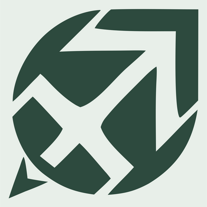 Negative Space Sagittarius Shield Crest #e8efe9/#2d4a3e