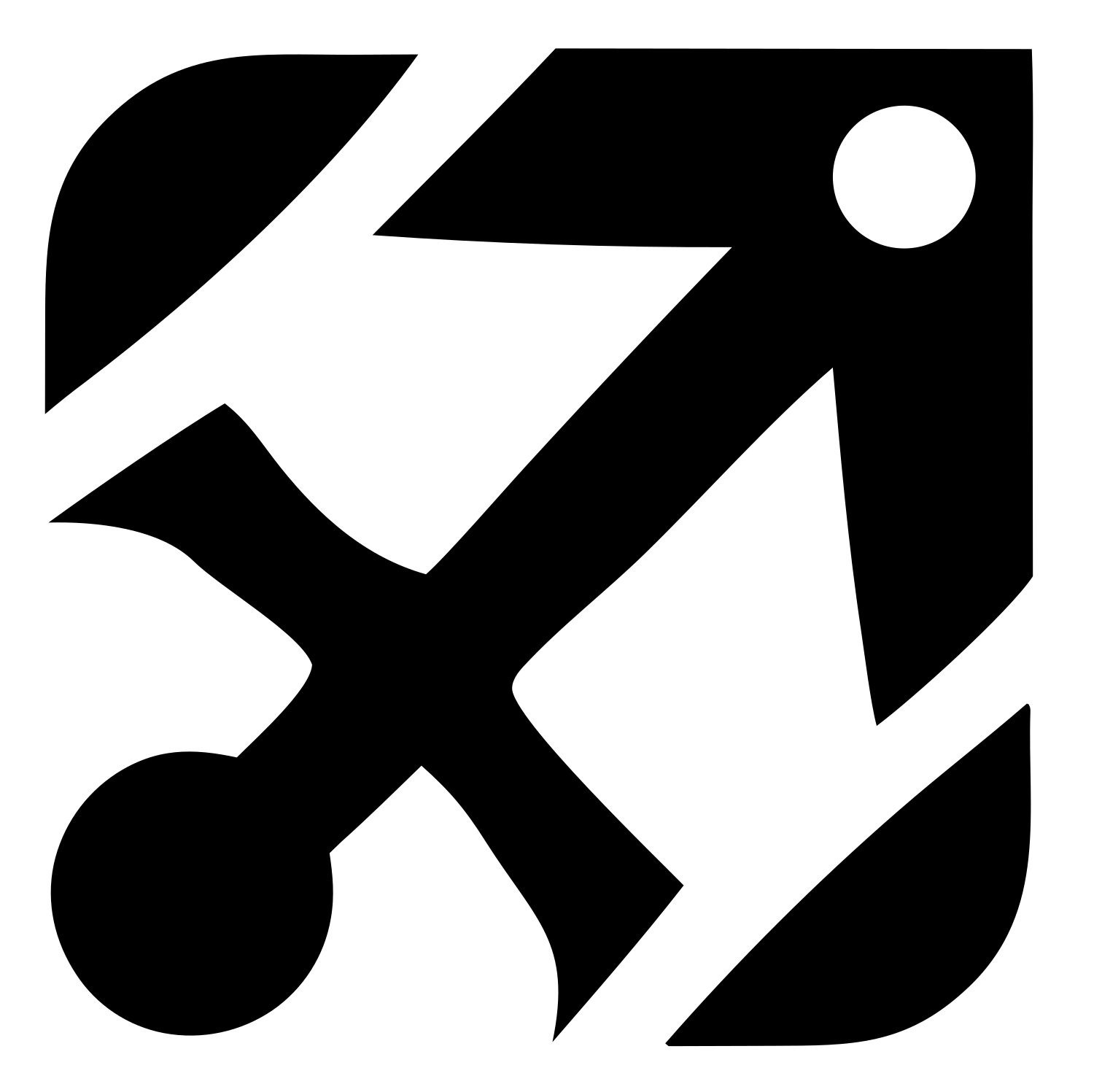 Negative Space Archer Bow Badge #ffffff/#000000