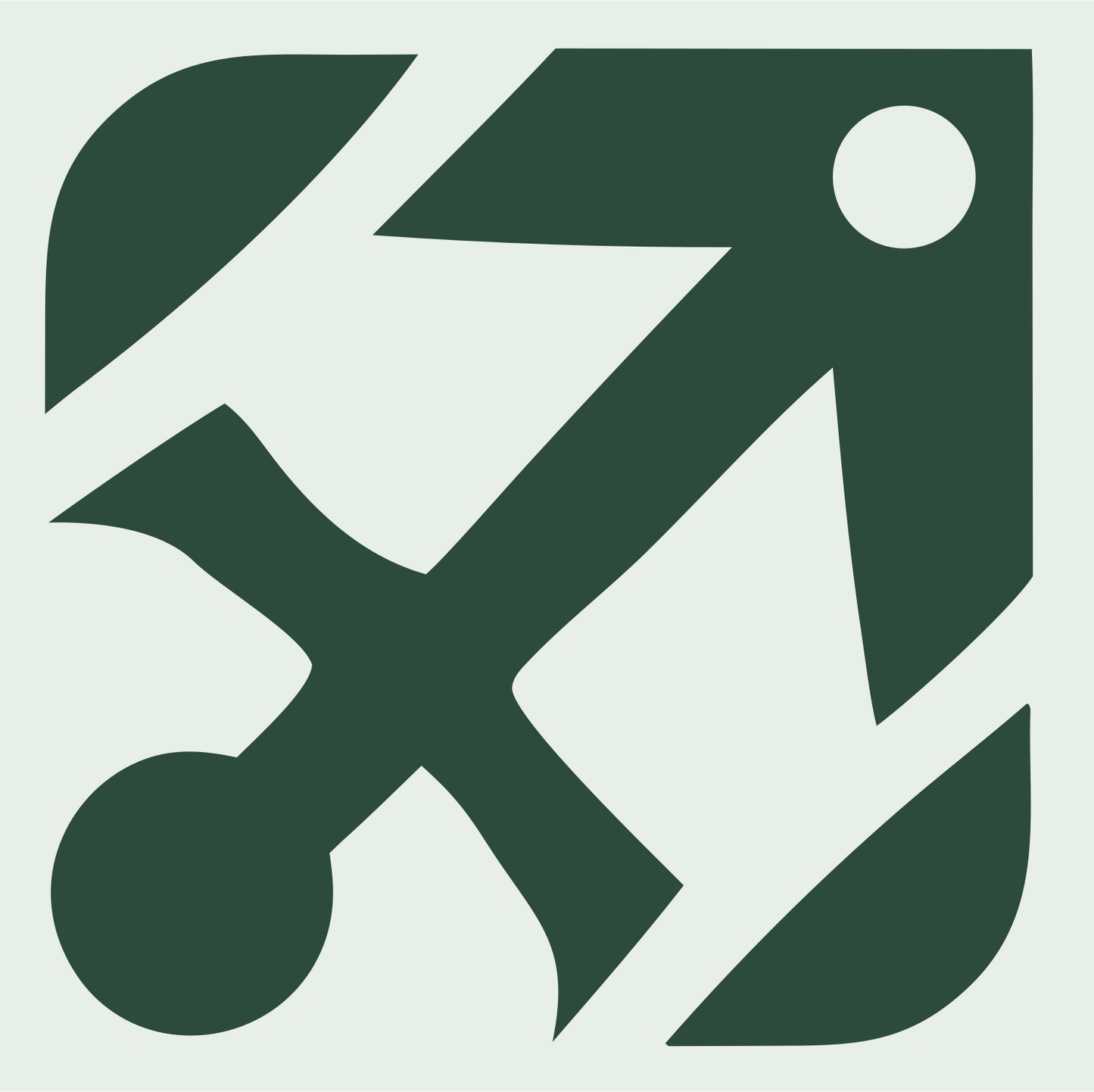 Negative Space Archer Bow Badge #e8efe9/#2d4a3e