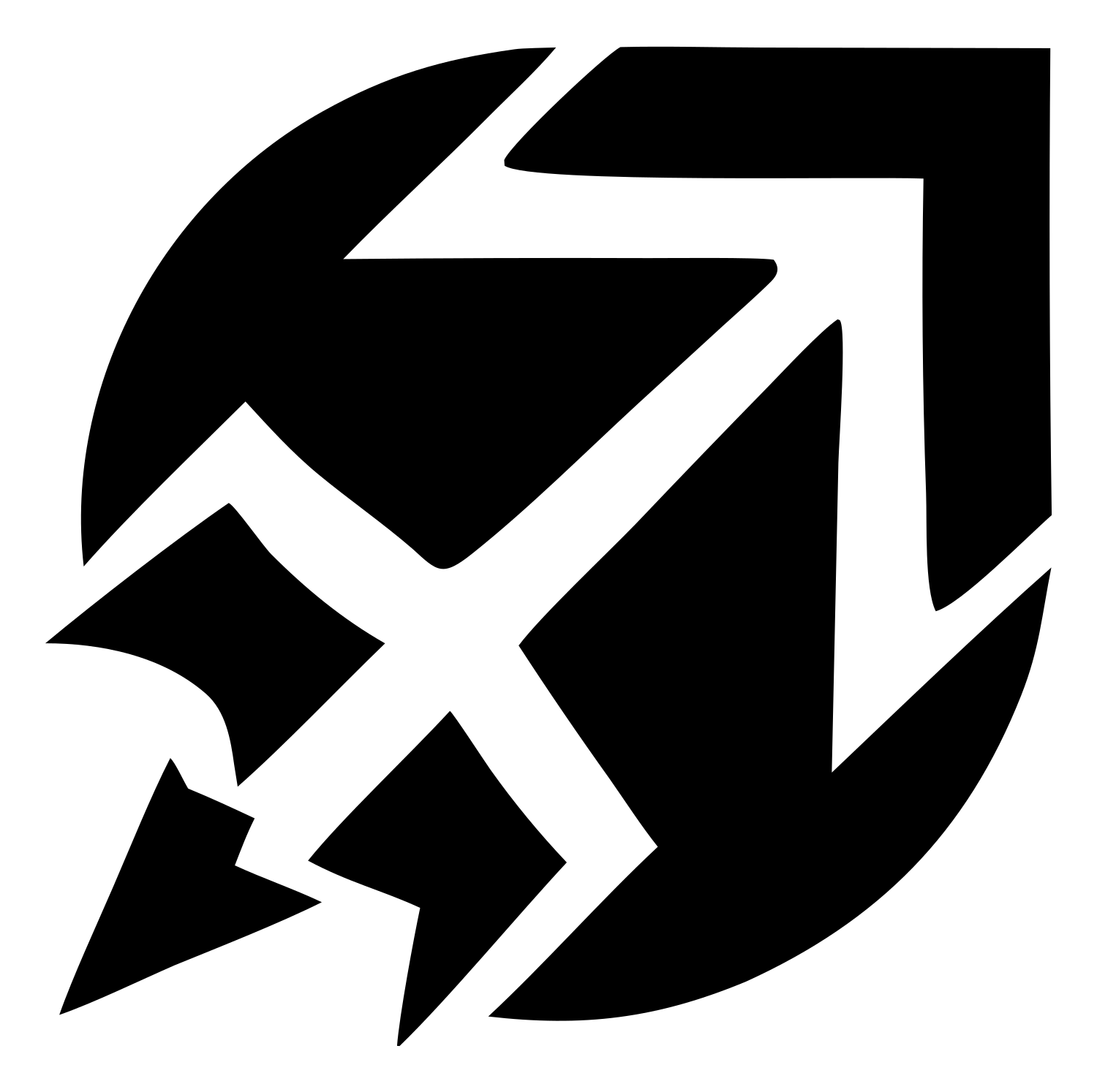 Negative Space Bow Arrow Crest #ffffff/#000000