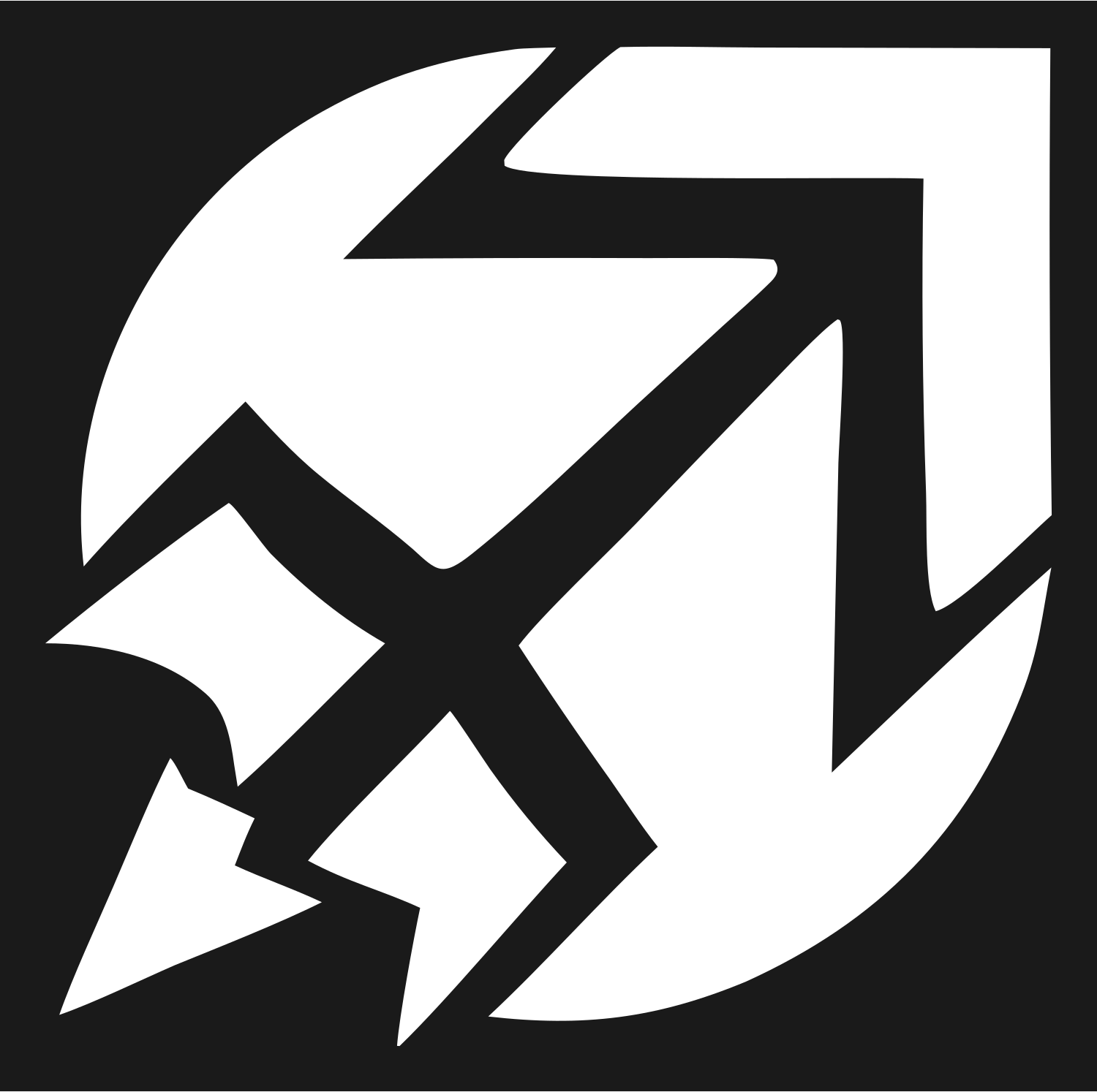 Negative Space Bow Arrow Crest #1a1a1a/#ffffff