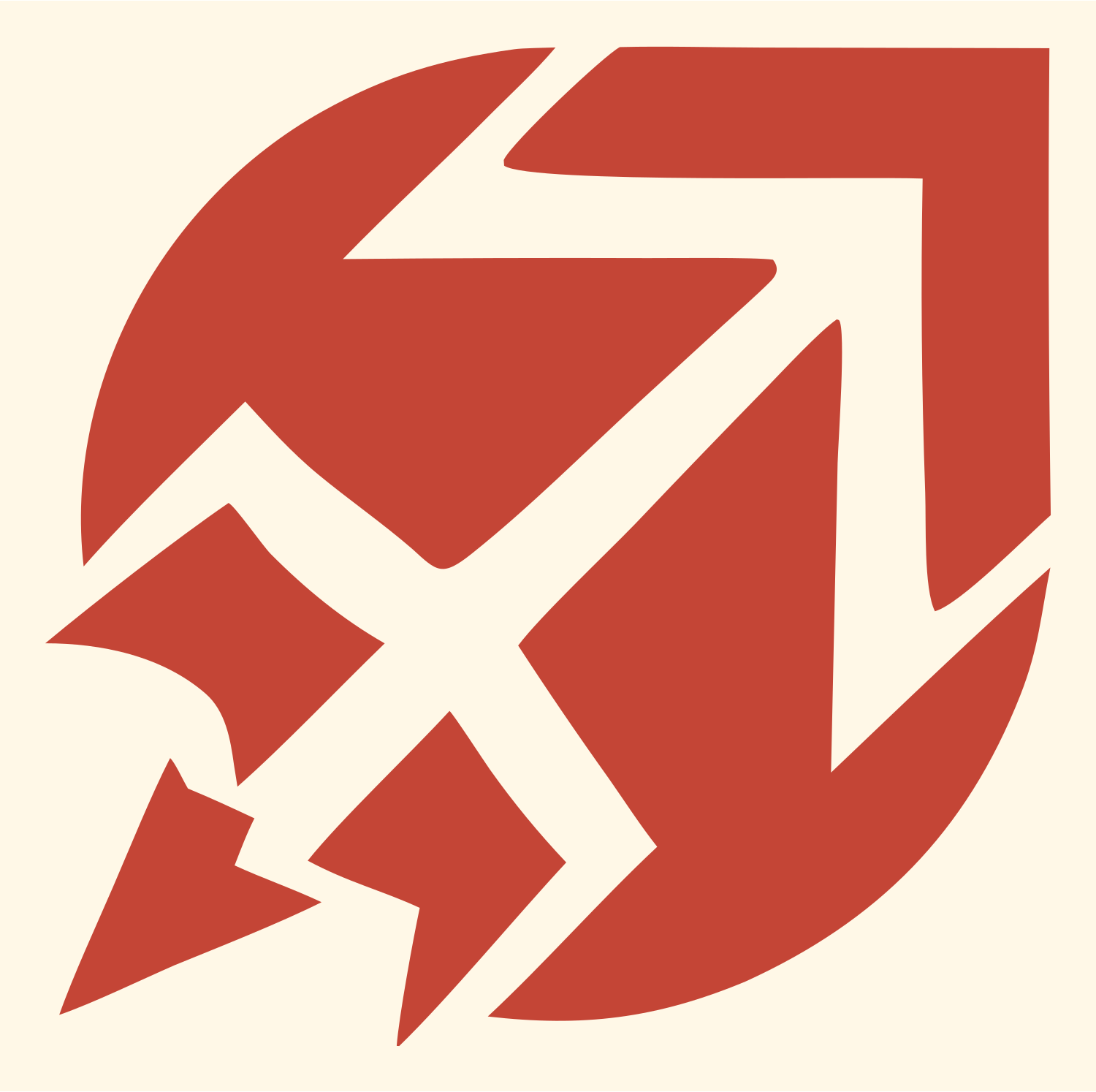 Negative Space Bow Arrow Crest #fff8e7/#c44536