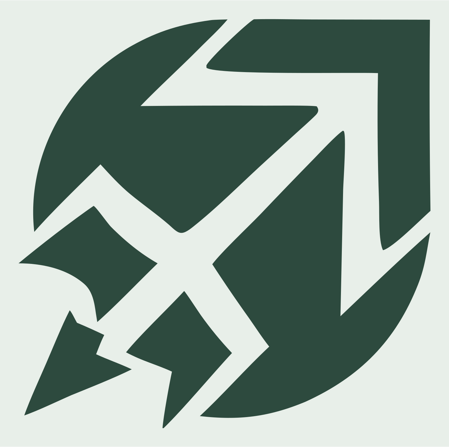 Negative Space Bow Arrow Crest #e8efe9/#2d4a3e
