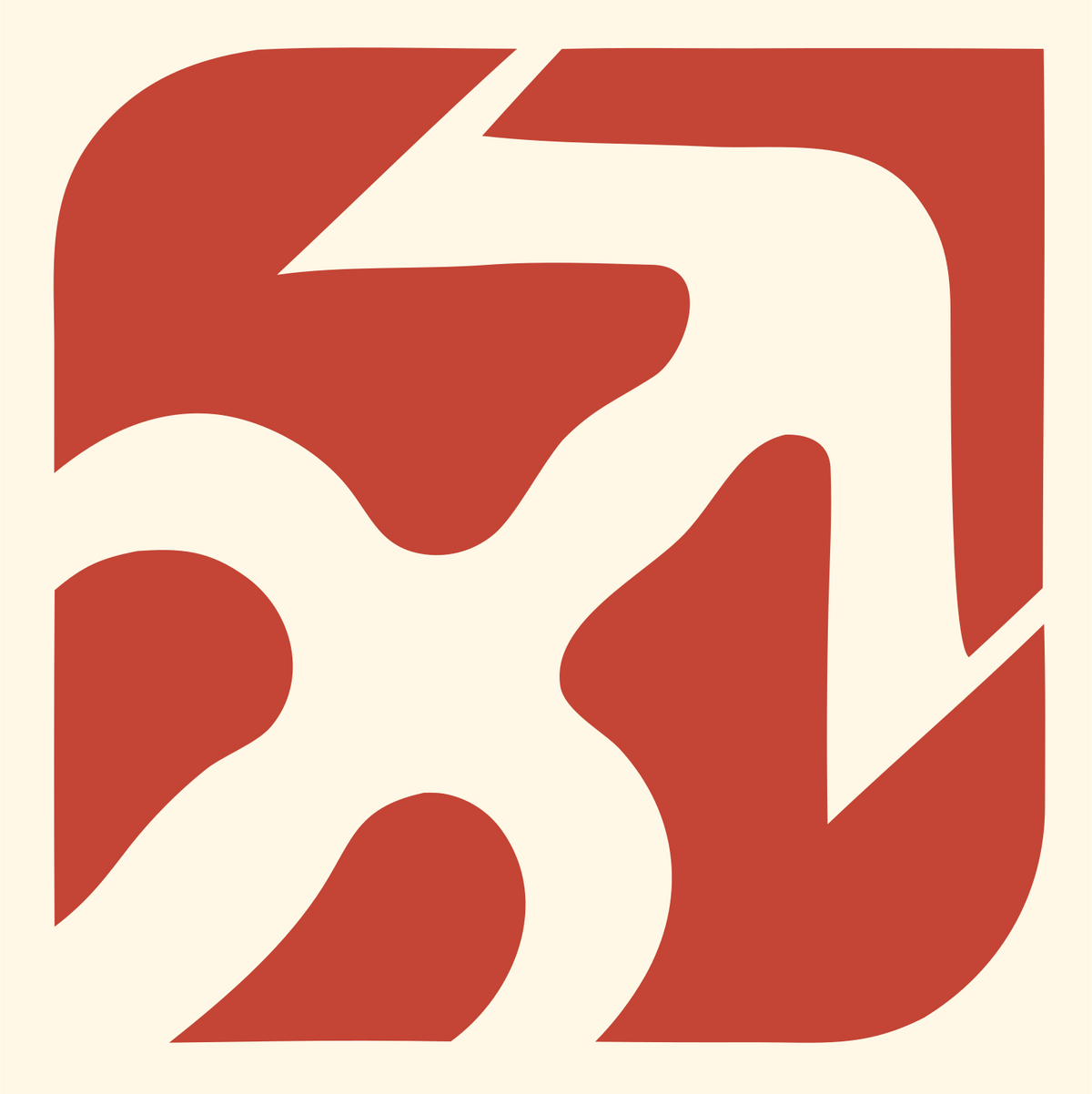 Negative Space Archer Figure Badge #fff8e7/#c44536