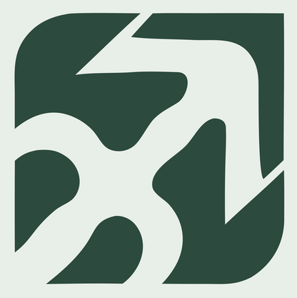 Negative Space Archer Figure Badge #e8efe9/#2d4a3e
