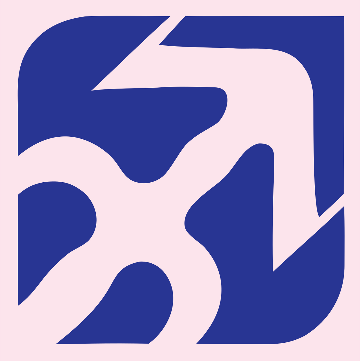 Negative Space Archer Figure Badge #fce4ec/#283593