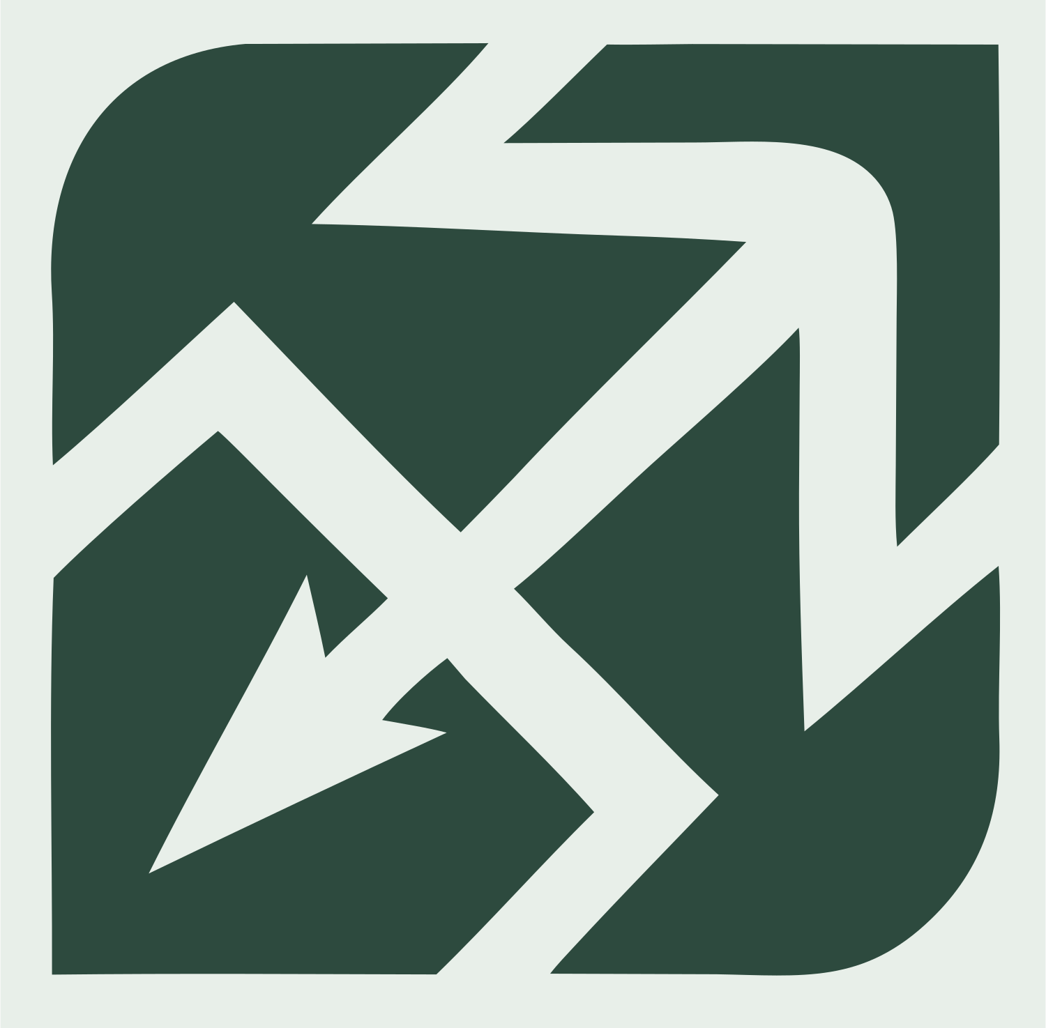 Negative Space Arrow Square Badge #e8efe9/#2d4a3e