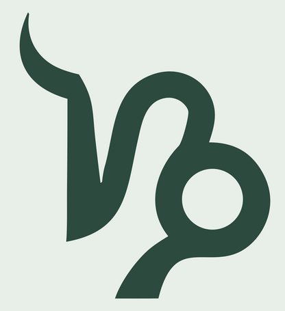 Capricorn Zodiac Glyph Mark #e8efe9/#2d4a3e