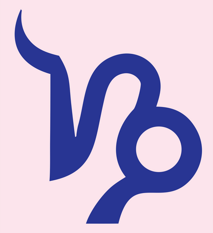 Capricorn Zodiac Glyph Mark #fce4ec/#283593