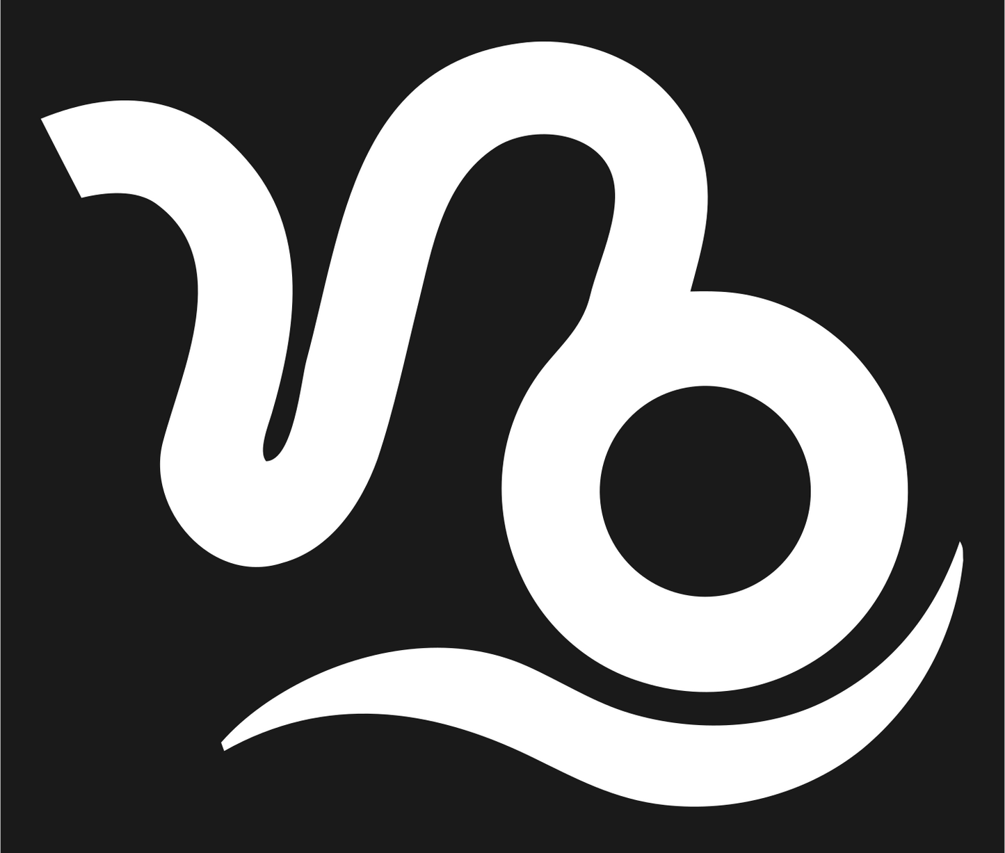 Monoline Capricorn Sea-Goat Icon #1a1a1a/#ffffff