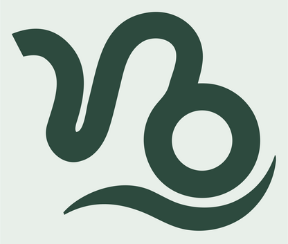 Monoline Capricorn Sea-Goat Icon #e8efe9/#2d4a3e