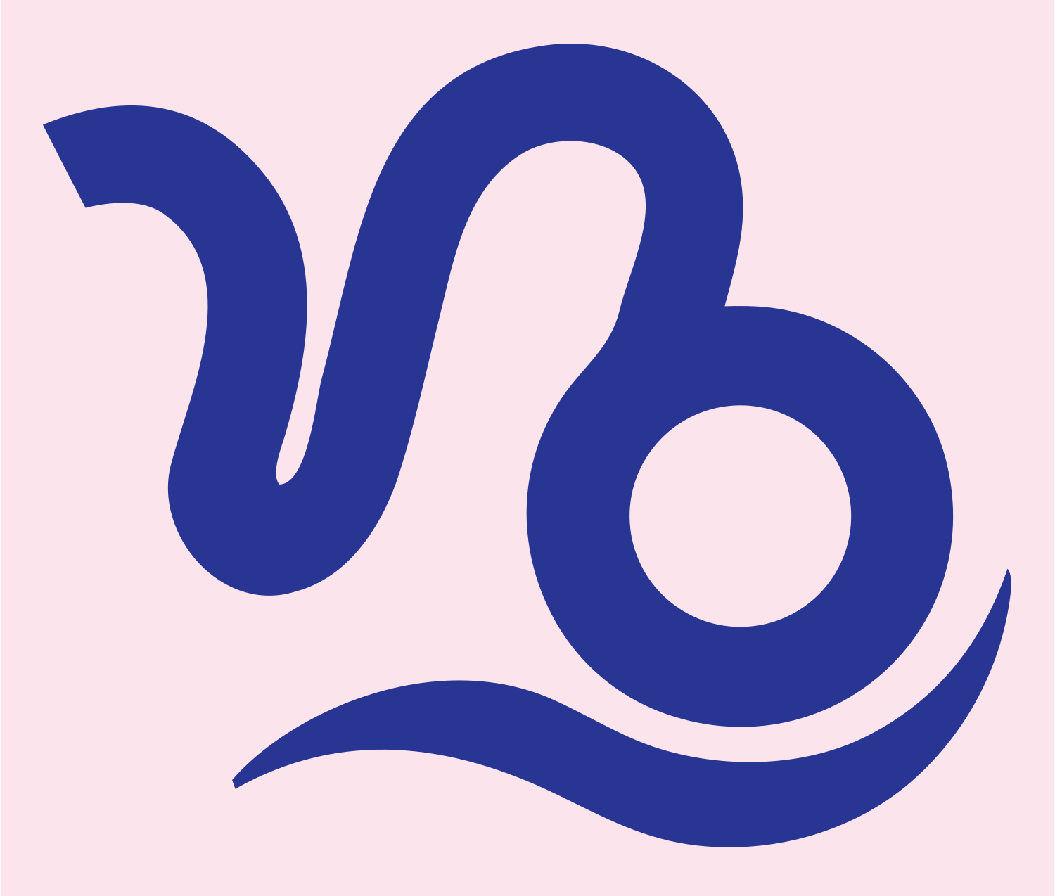 Monoline Capricorn Sea-Goat Icon #fce4ec/#283593
