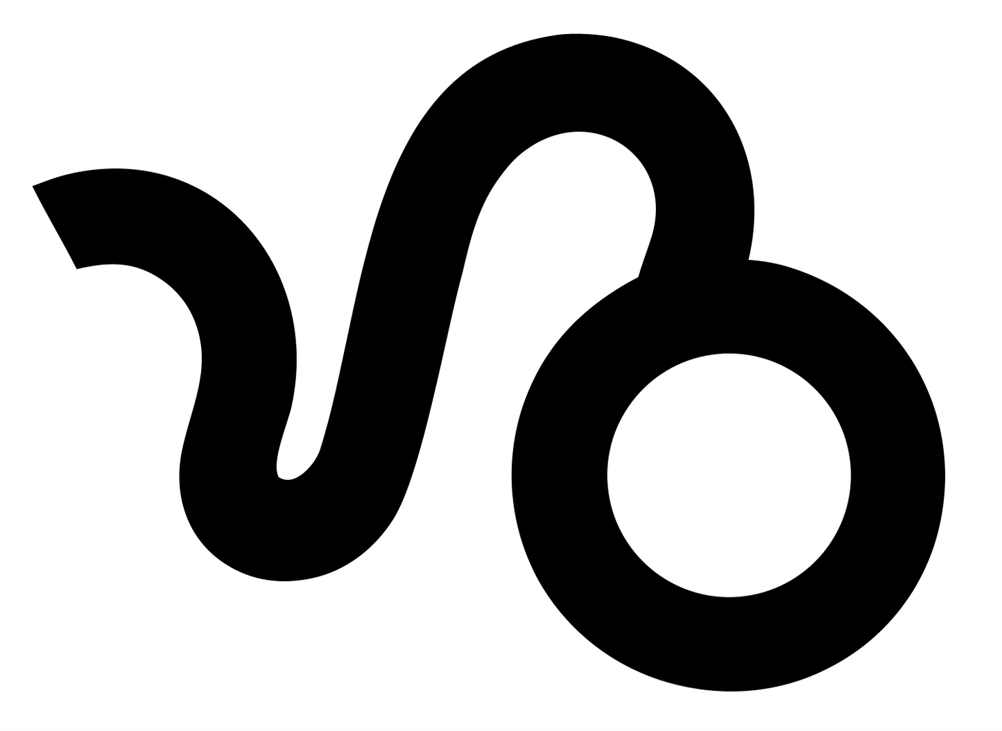 Monoline Capricorn Zodiac Crest #ffffff/#000000