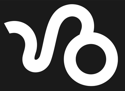 Monoline Capricorn Zodiac Crest #1a1a1a/#ffffff