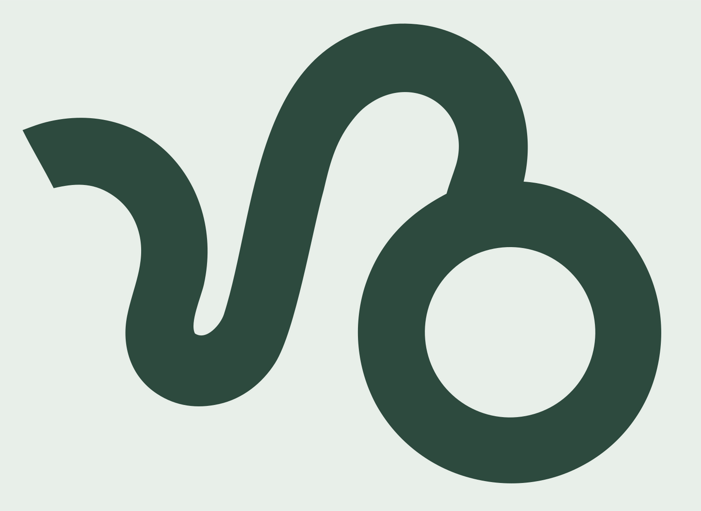 Monoline Capricorn Zodiac Crest #e8efe9/#2d4a3e