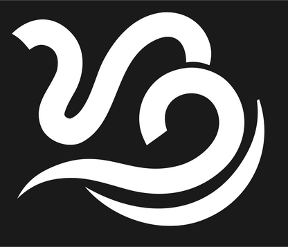 Monoline Capricorn Scroll Emblem #1a1a1a/#ffffff
