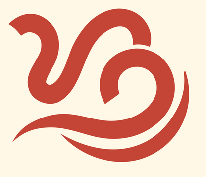 Monoline Capricorn Scroll Emblem #fff8e7/#c44536