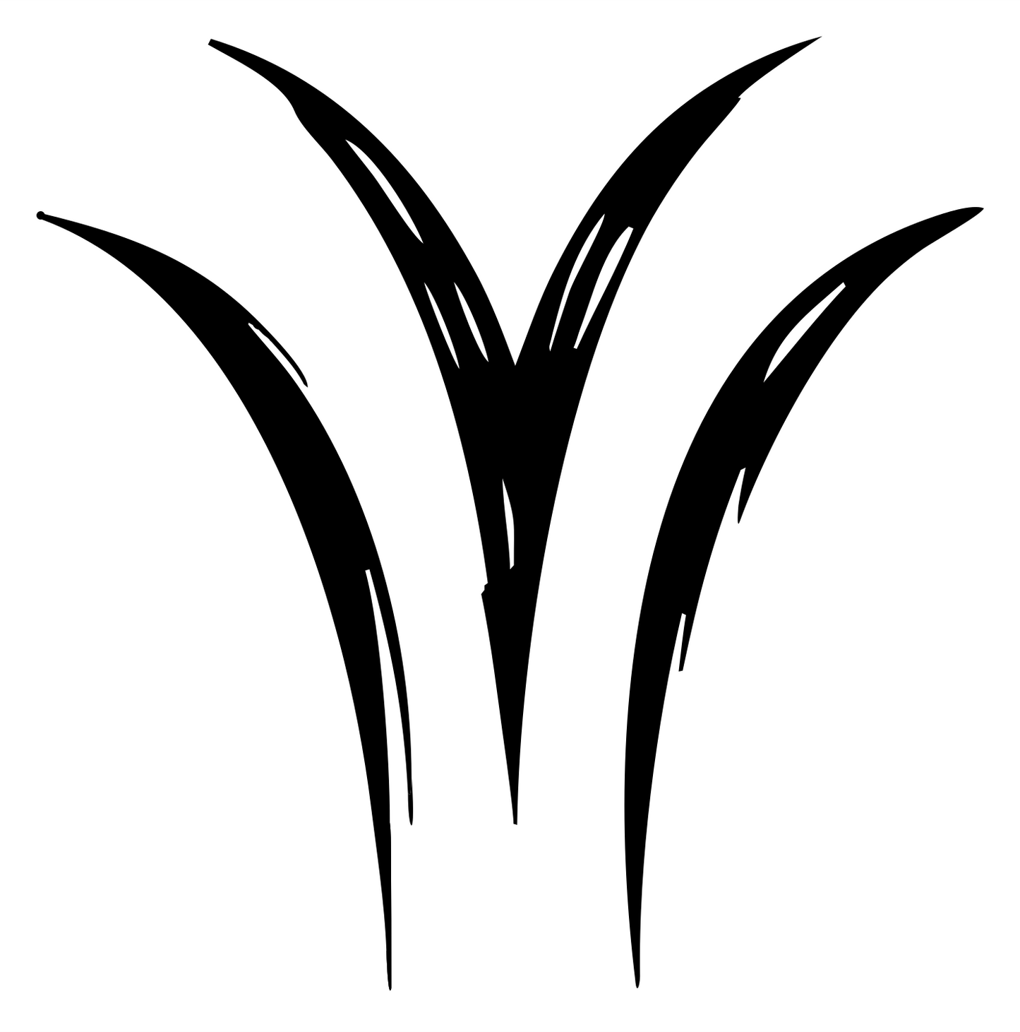 Hand-Drawn Wild Grass Emblem #ffffff/#000000