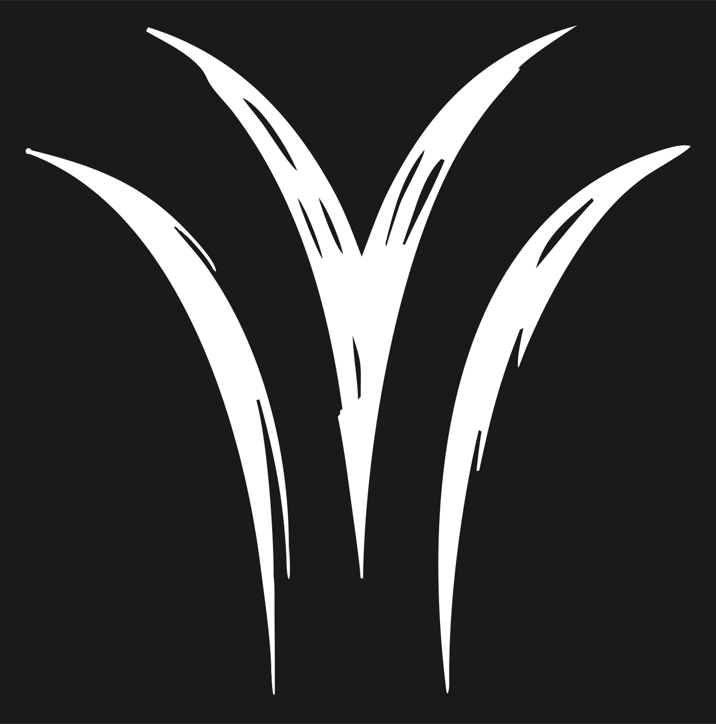 Hand-Drawn Wild Grass Emblem #1a1a1a/#ffffff