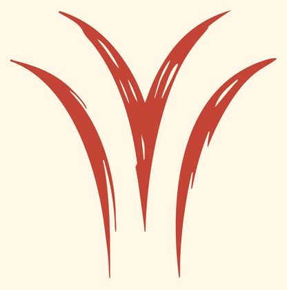 Hand-Drawn Wild Grass Emblem #fff8e7/#c44536