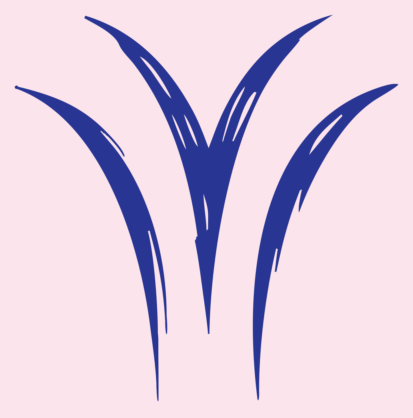Hand-Drawn Wild Grass Emblem #fce4ec/#283593