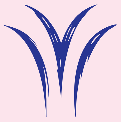 Hand-Drawn Wild Grass Emblem #fce4ec/#283593