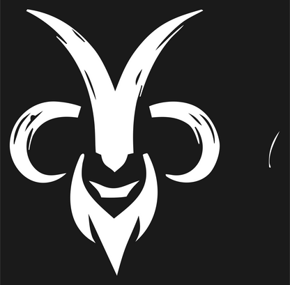Hand-Drawn Goat Head Badge #1a1a1a/#ffffff