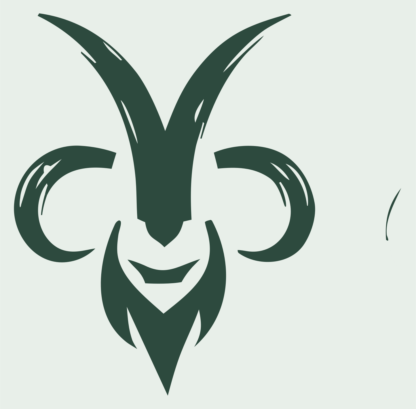 Hand-Drawn Goat Head Badge #e8efe9/#2d4a3e