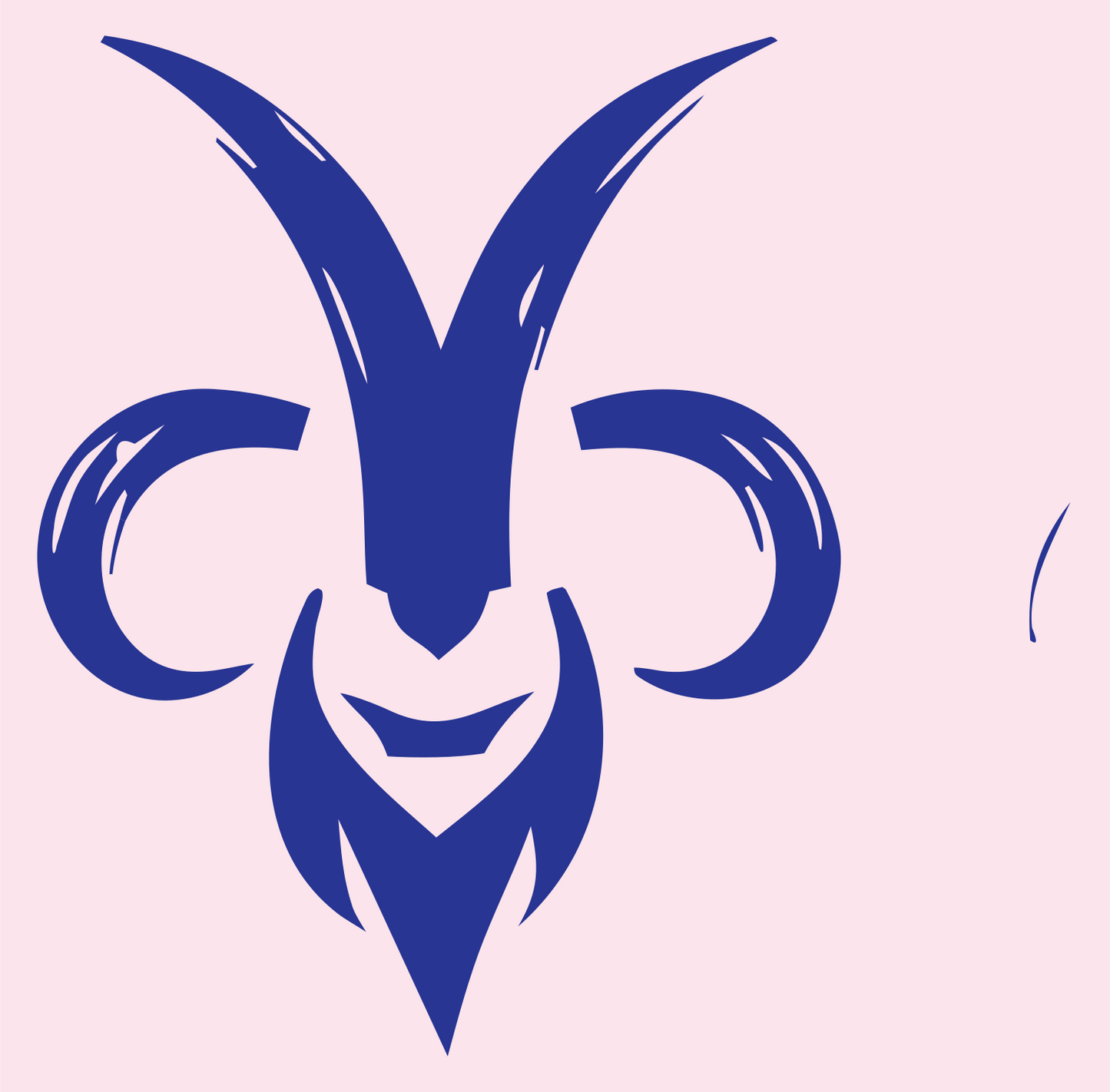 Hand-Drawn Goat Head Badge #fce4ec/#283593