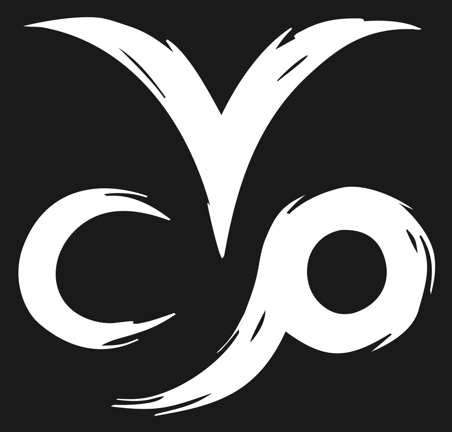 Hand-Drawn Capricorn Brushstroke Crest #1a1a1a/#ffffff