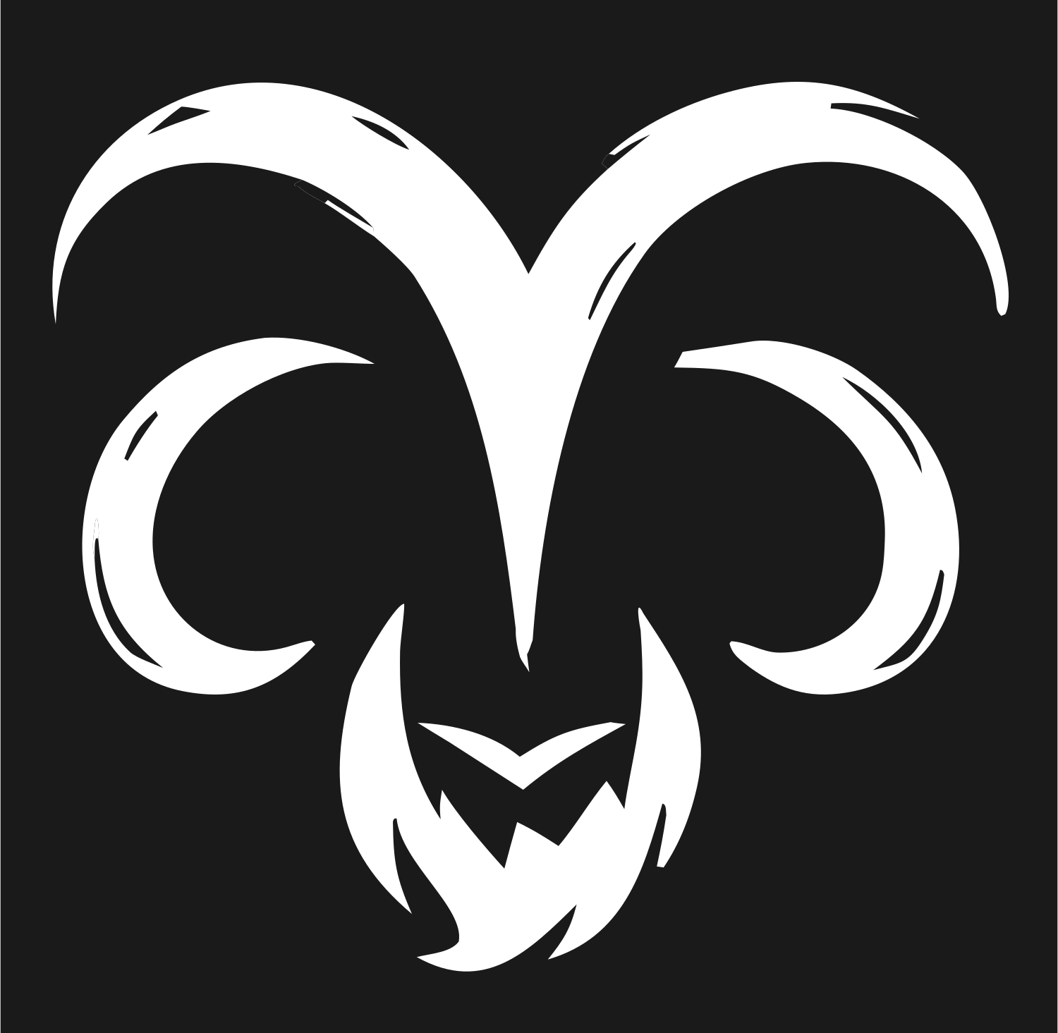 Hand-Drawn Ram Skull Icon #1a1a1a/#ffffff