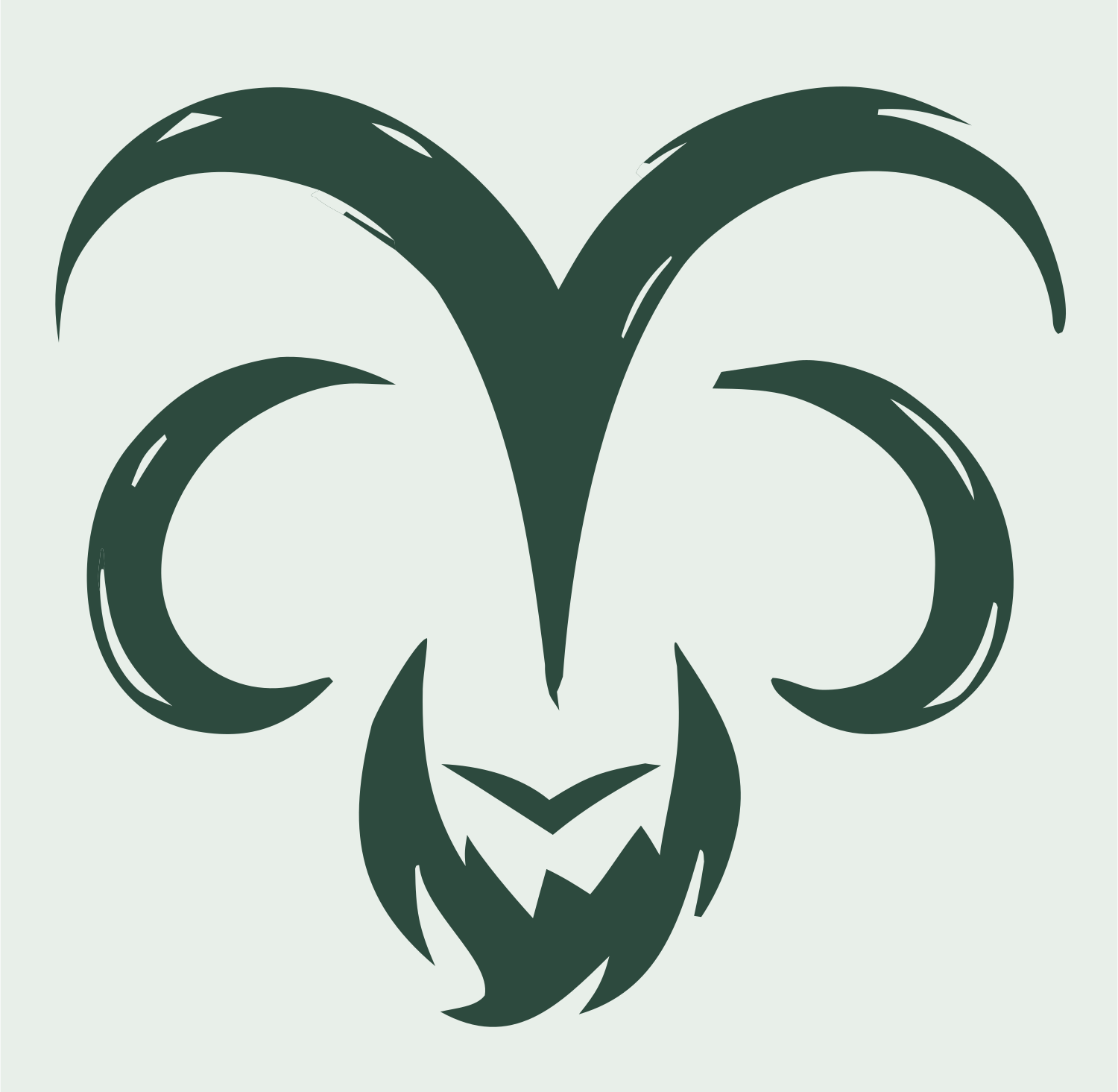 Hand-Drawn Ram Skull Icon #e8efe9/#2d4a3e