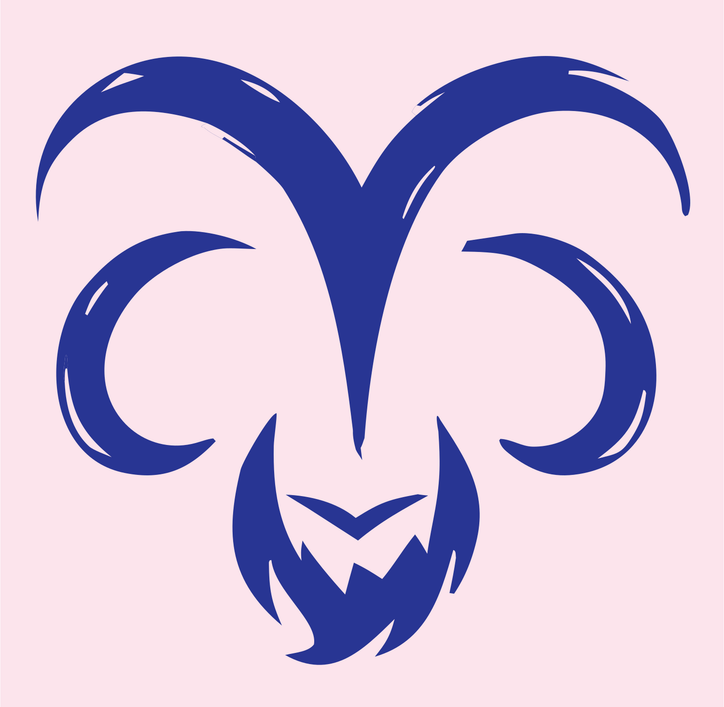 Hand-Drawn Ram Skull Icon #fce4ec/#283593