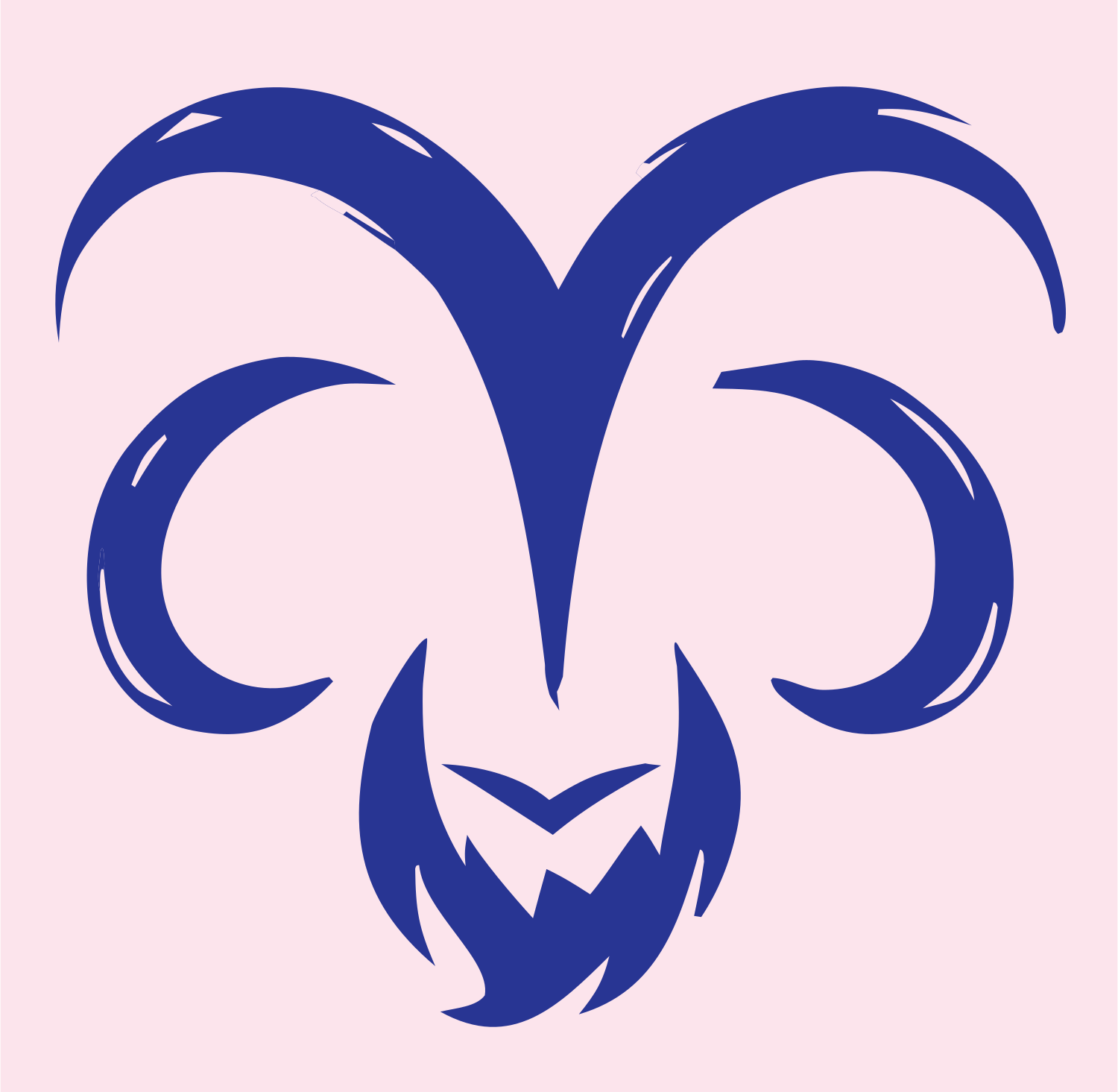 Hand-Drawn Ram Skull Icon #fce4ec/#283593